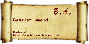 Baszler Amand névjegykártya